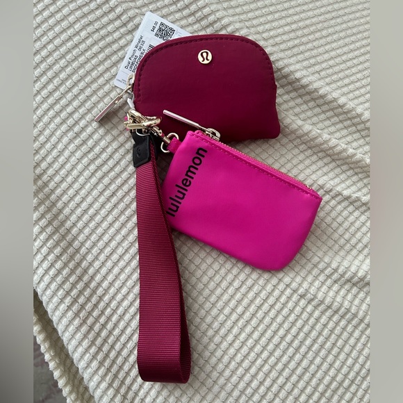 Lululemon Dual Pouch Wristlet-Sonic Pink/Pomegranate/Black - Picture 7 of 7